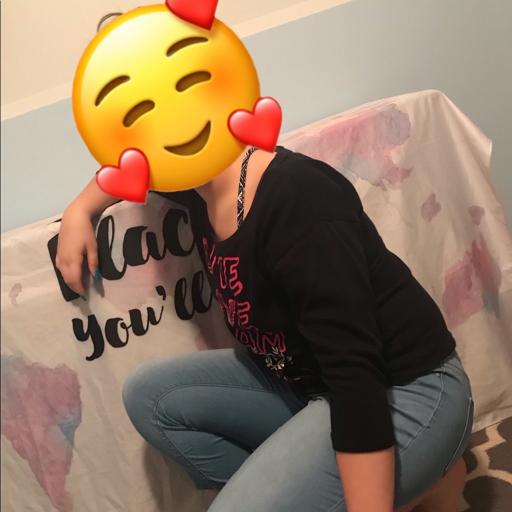 Black Long-Sleeve with Pink Writing